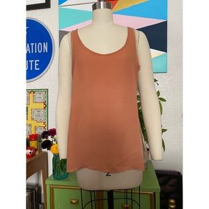 Cute crepe tank with lurex trim and sides